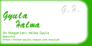 gyula halma business card